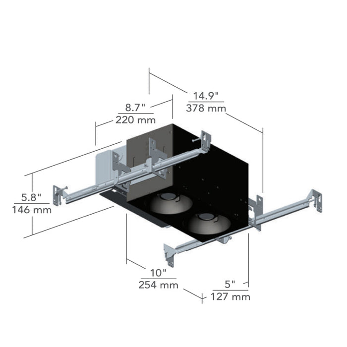 Element EMTH 1x2 24W LED Multiples Trimmed Housing