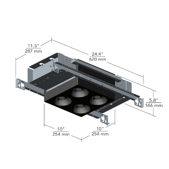 Element EMTH 2x2 68W LED Multiples Trimmed Housing