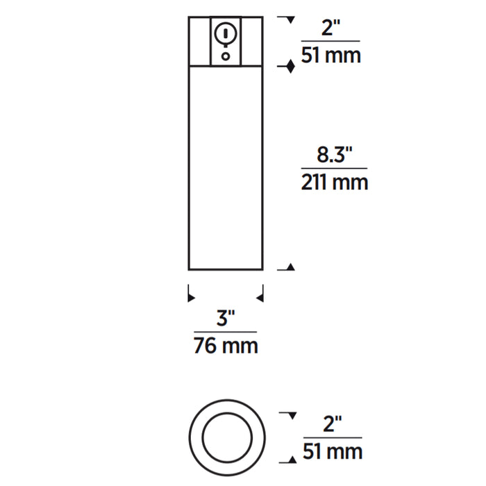 Entra 3" Round 27W LED Fixed Cylinder, Conduit Mount