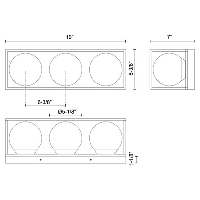 Alora Mood EW519339 Amelia 3-lt 19" Tall Outdoor Wall Sconce