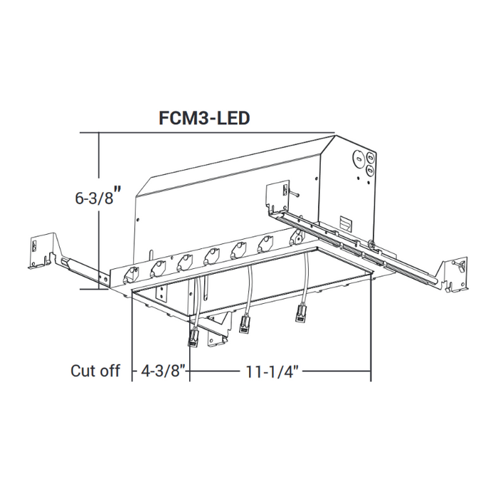 Elite FCM3-LED 3 Head Recessed Mini Multiple Combo New Construction Housing