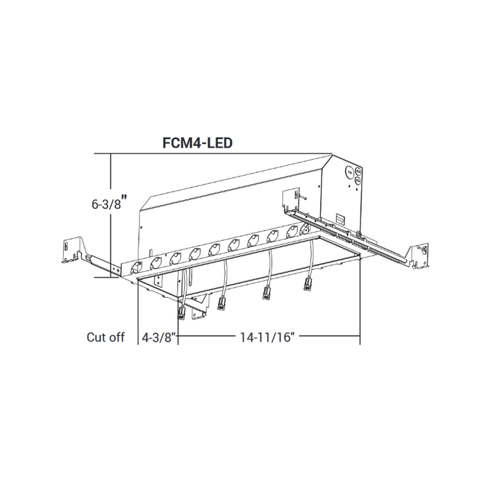 Elite FCM4-LED 4 Head Recessed Mini Multiple Combo New Construction Housing