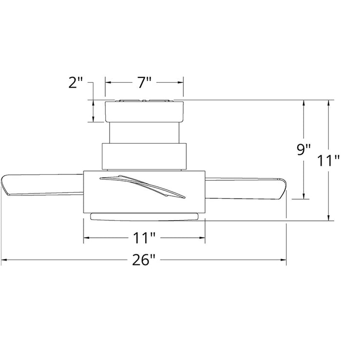 Modern Forms FH-W1802-26L Vox 26" Flush Mount Ceiling Fan with LED Light Kit