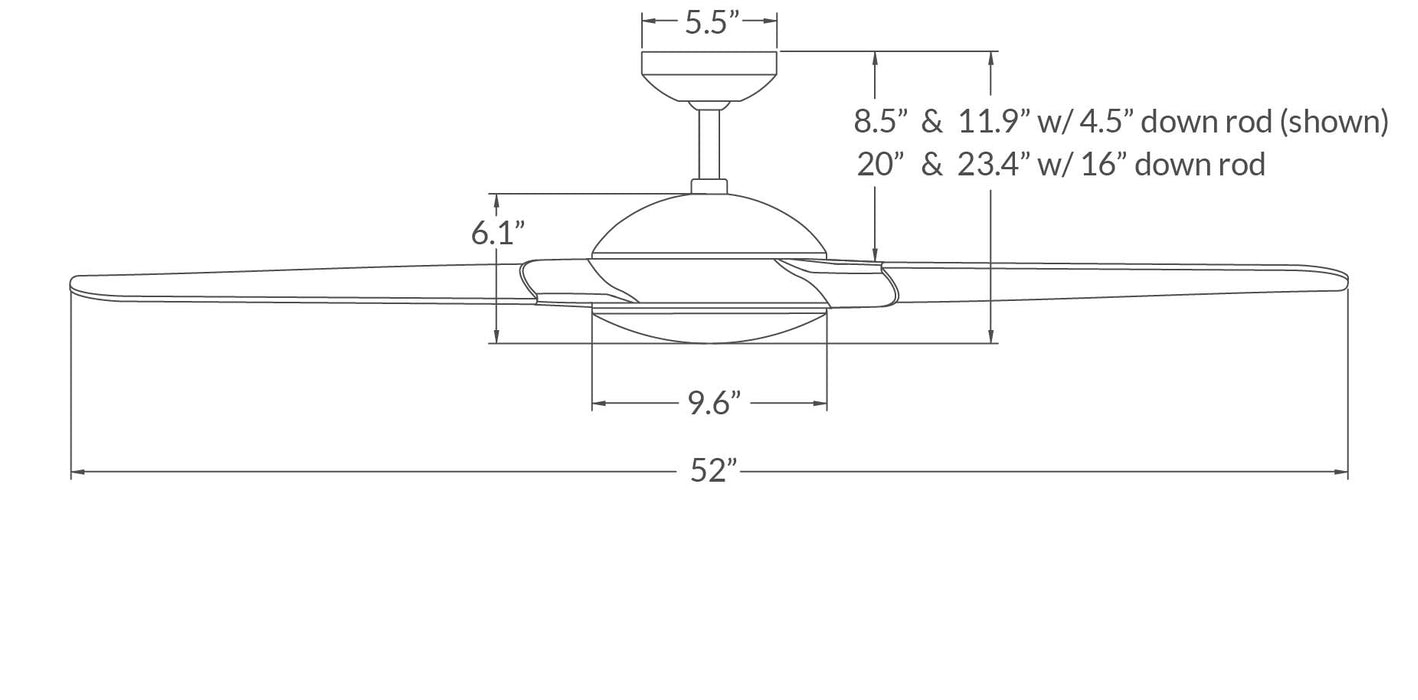 Modern Fan Flow 52" Ceiling Fan - No Light
