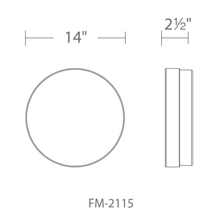 Modern Forms FM-2115-30 Circa 1-lt 14" LED Flush Mount