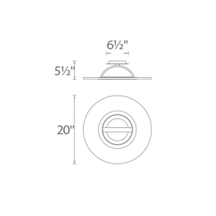 dweLED FM-21720 Elektron 20" LED Semi-Flush Mount