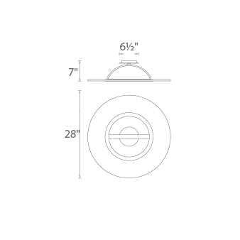 dweLED FM-21728 Elektron 28" LED Semi-Flush Mount