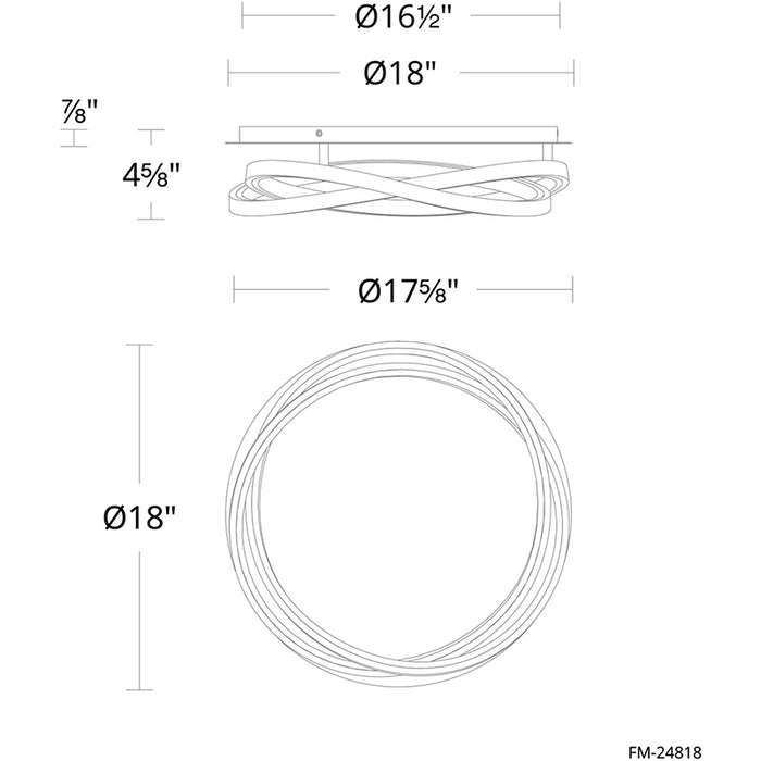 Modern Forms FM-24818 Veloce 2-lt 18" LED Flush Mount