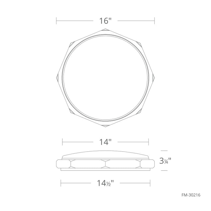 Modern Forms FM-30216 Grommet 1-lt 16" LED Flush Mount, 3500K