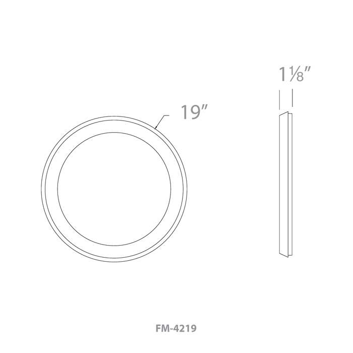 Modern Forms FM-4219 Argo 1-lt 19" LED Flush Mount