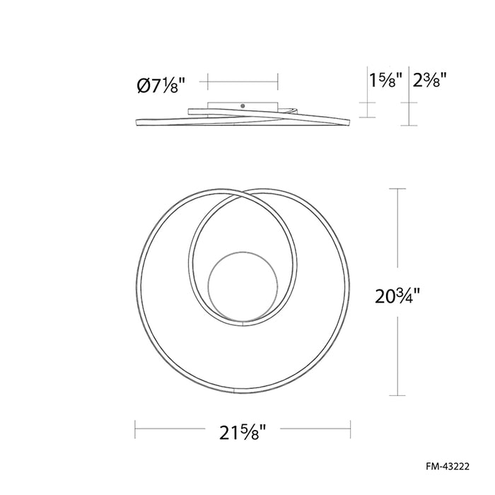 dweLED FM-43222 Marques 22" LED Flush Mount