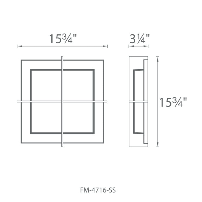 Modern Forms FM-4716 Razor 1-lt 16" LED Flush Mount