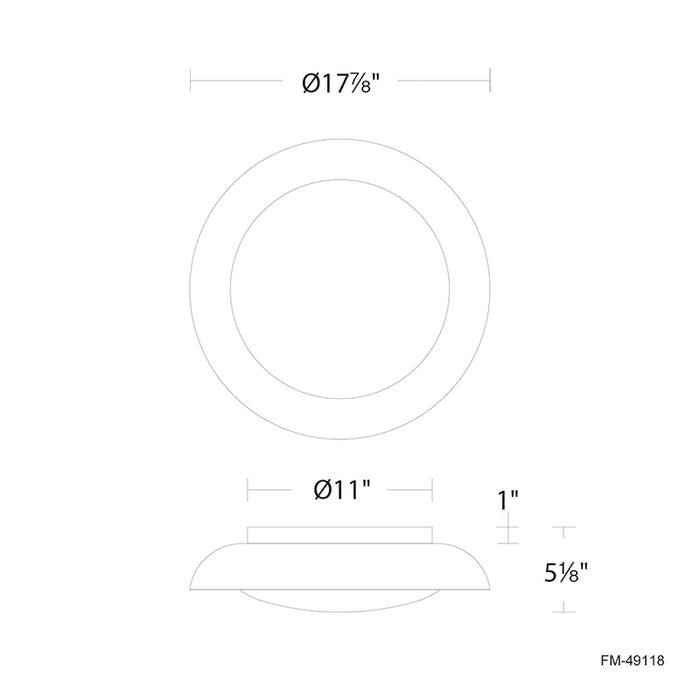 dweLED FM-49118 Taurus 18" LED Flush Mount