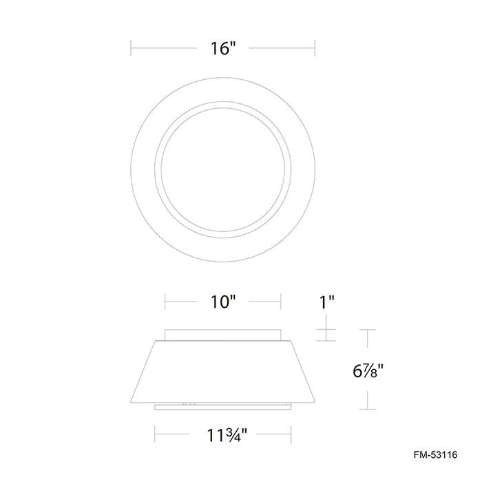 dweLED FM-53116 Hailey 16" LED Flush Mount