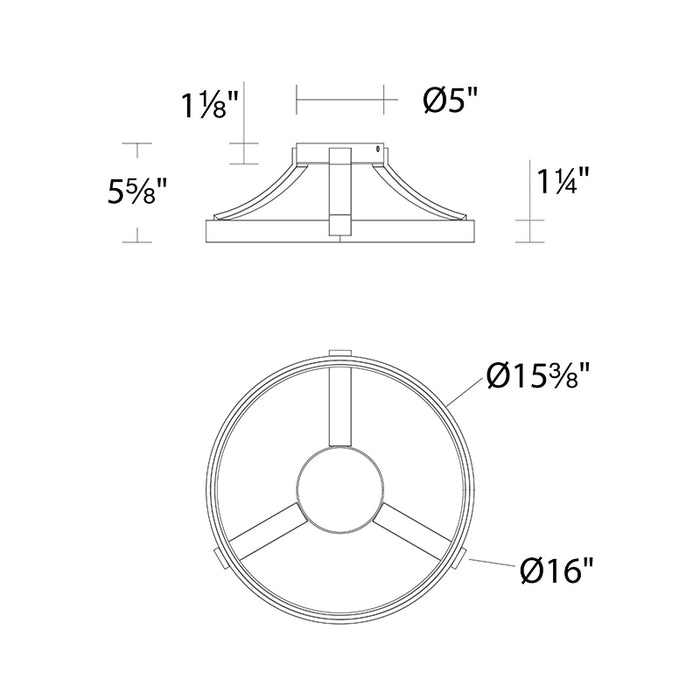 dweLED FM-63216 Chaucer 16" LED Semi-Flush Mount