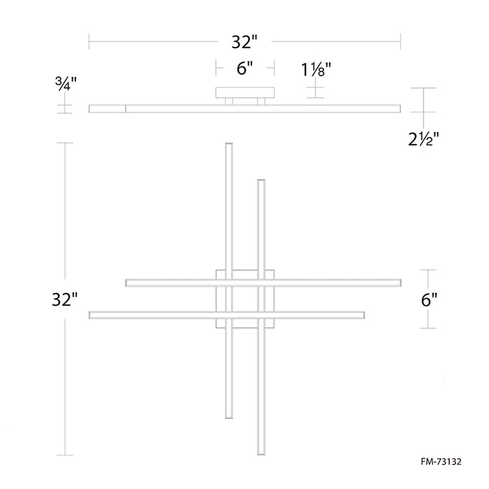 dweLED FM-73132 Parallax 32" LED Flush Mount