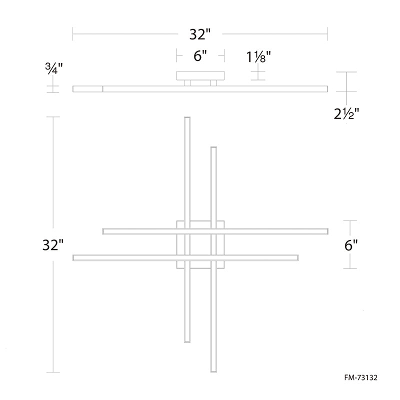 dweLED FM-73132 Parallax 32" LED Flush Mount