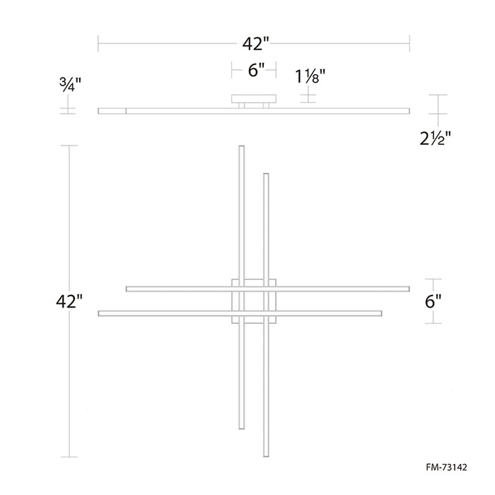 dweLED FM-73142 Parallax 42" LED Flush Mount