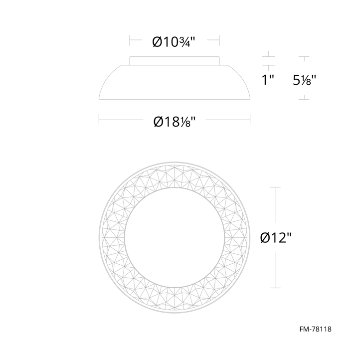 Modern Forms FM-78118 Prisma 18" LED Flush Mount