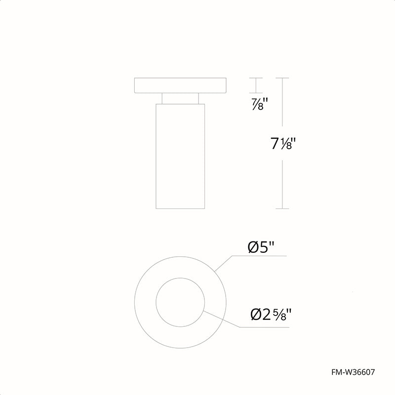 dweLED FM-W36607 Caliber 1-lt 3" LED Outdoor Ceiling Mount