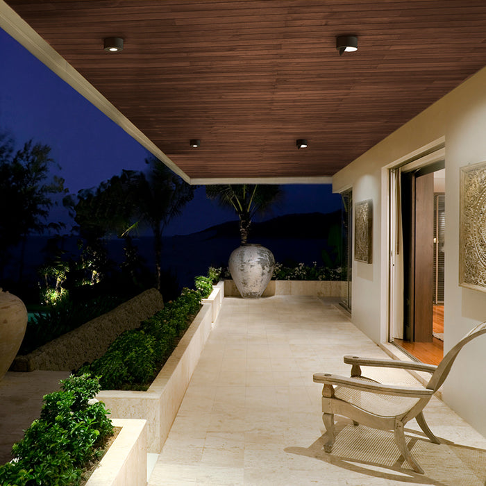 dweLED FM W45205 Peek 5 LED Outdoor Ceiling Mount FM W45205 30 BK DWELED LBC Lighting