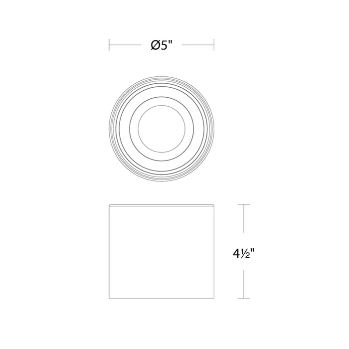 Modern Forms FM-W46205 Squat 1-lt 5" LED Outdoor Flush Mount