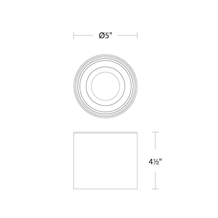 dweLED FM-W47205 Downtown 5" Round LED Outdoor Ceiling Mount