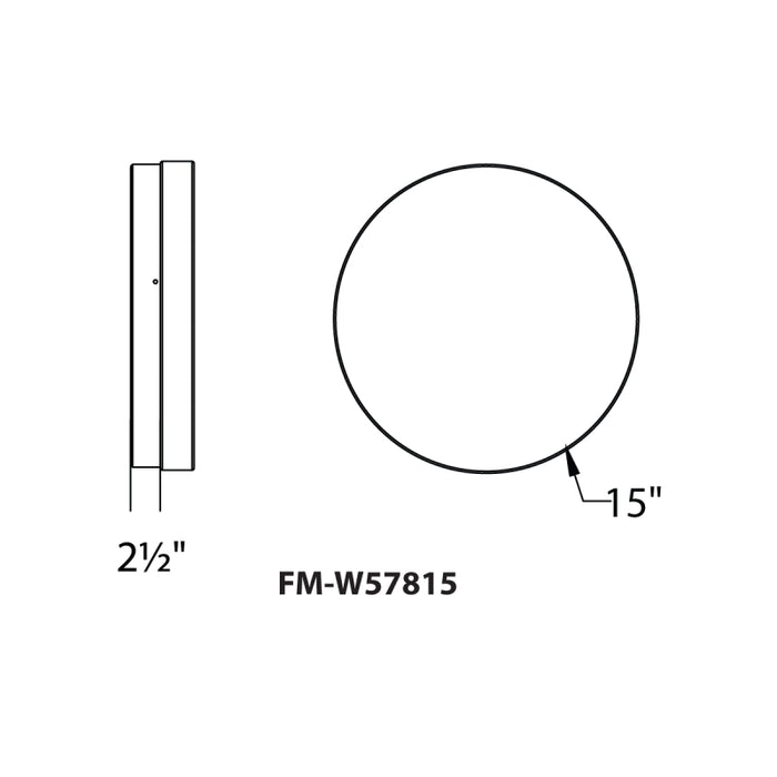 dweLED FM-W57815 Dot 1-lt 15" LED Outdoor Ceiling Mount