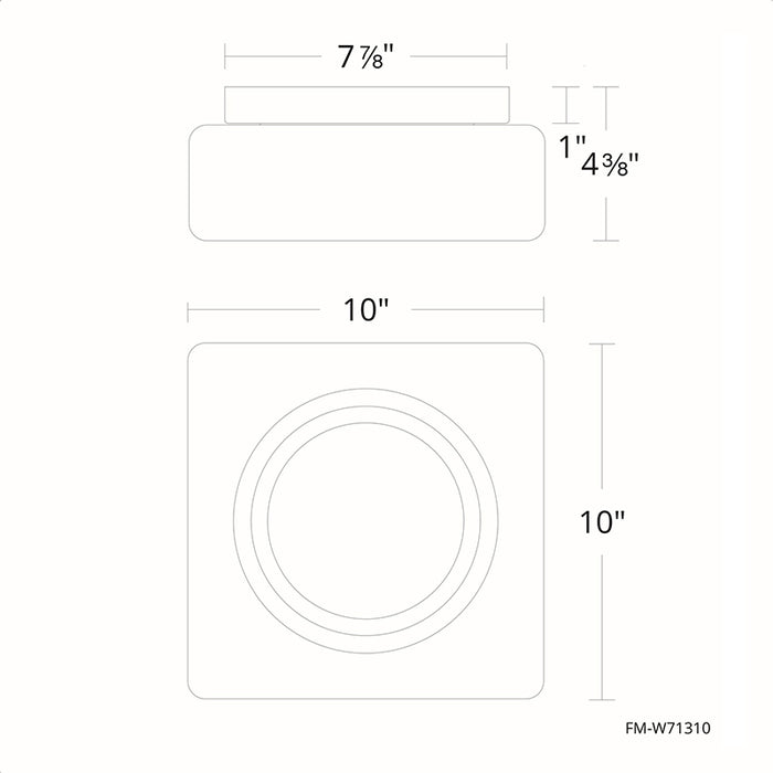 dweLED FM-W71310 Cuboid 1-lt 10" LED Outdoor Ceiling Mount