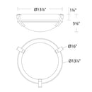 dweLED FM-W93216 Bradbury 16" LED Outdoor Ceiling Mount
