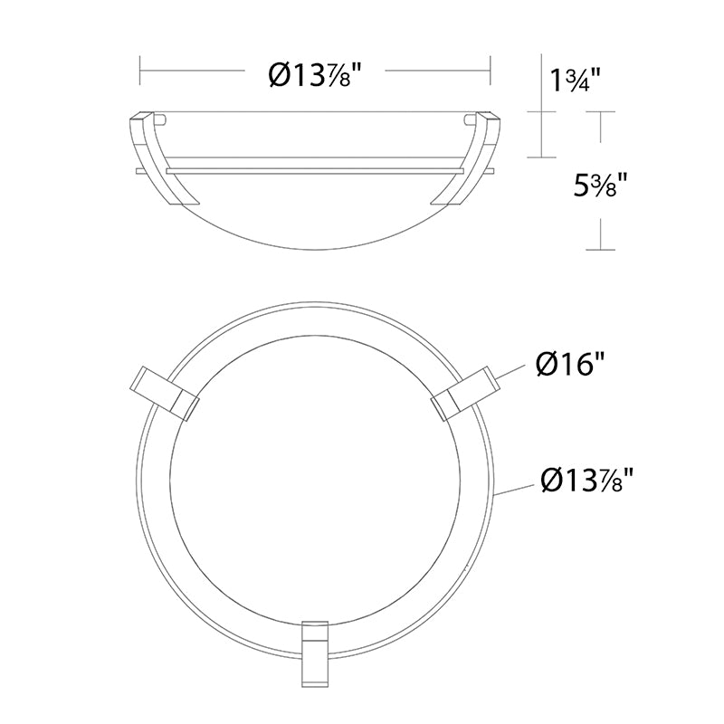 dweLED FM-W93216 Bradbury 16" LED Outdoor Ceiling Mount