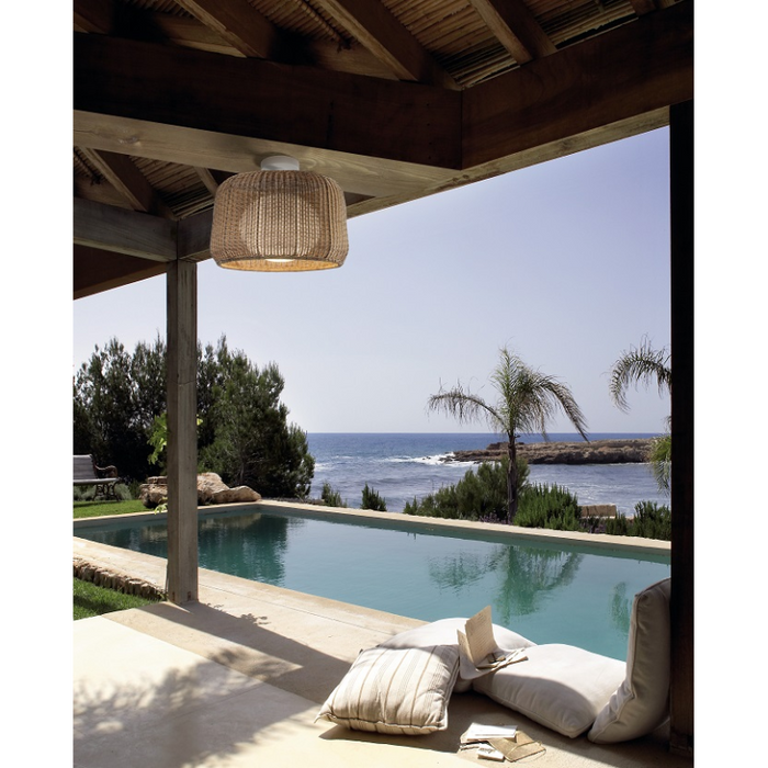 Bover Fora PF 1-lt 20" LED Outdoor Semi-Flushmount, TRIAC