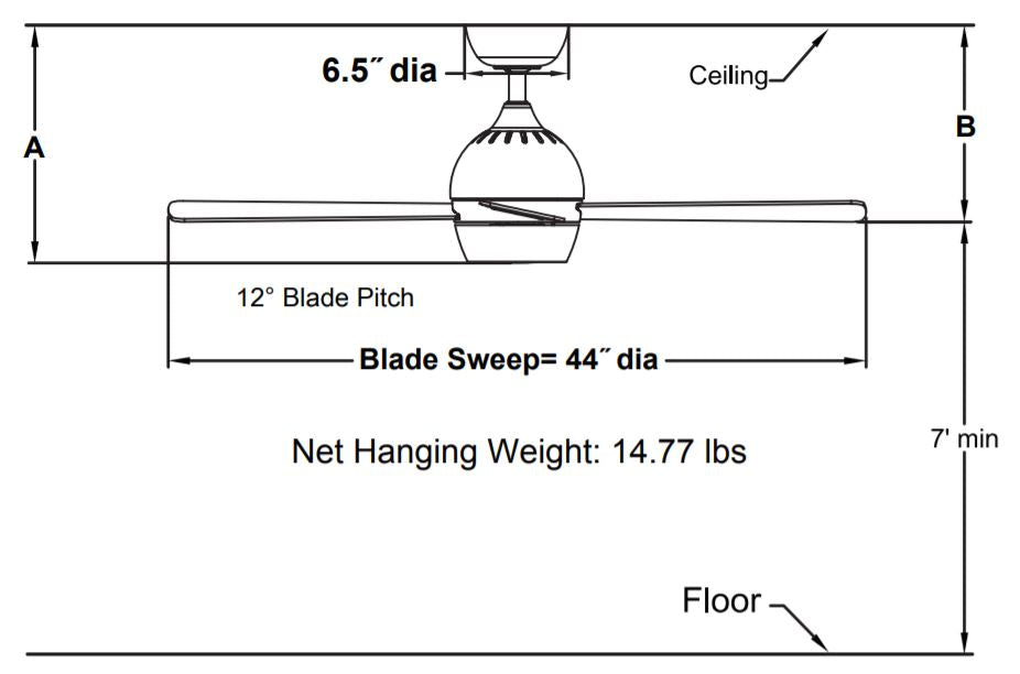 Fanimation FP7644 Kwad 44" Ceiling Fan with LED Light Kit