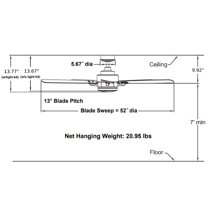 Fanimation FP8003B Benito v2 52" Indoor/Outdoor Ceiling Fan with LED Light Kit