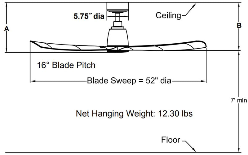 Fanimation FPD8534 Kute 52" Indoor/Outdoor Ceiling Fan
