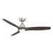 Modern Forms FR-W2202-54L Skylark 54" Outdoor Ceiling Fan with LED Light Kit, 3000K-Brushed Nickel