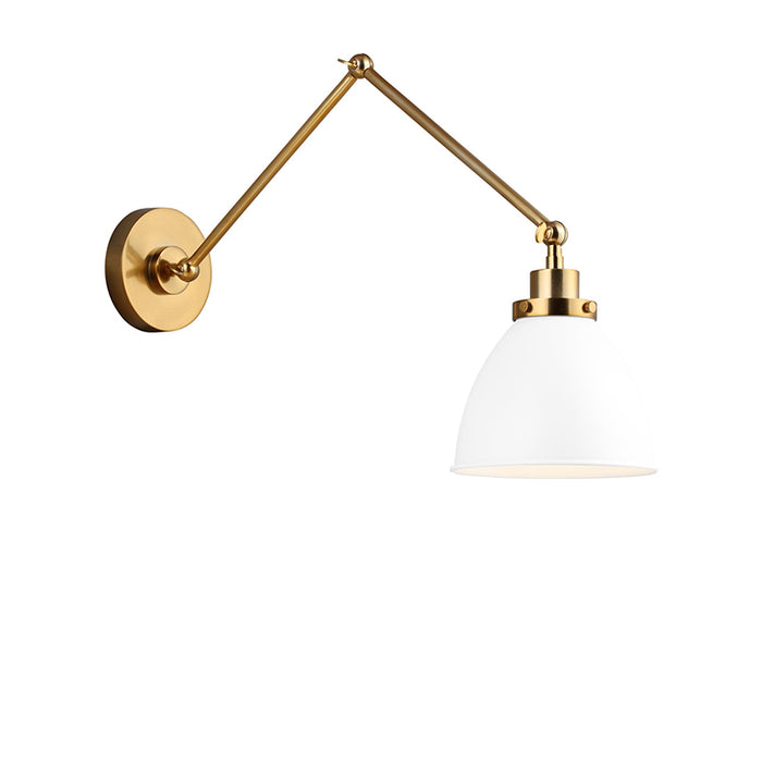 Visual Comfort CW1161 Wellfleet 1-lt 15" Tall Double Arm Dome Task Sconce