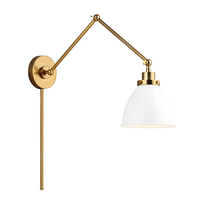 Visual Comfort CW1161 Wellfleet 1-lt 15" Tall Double Arm Dome Task Sconce
