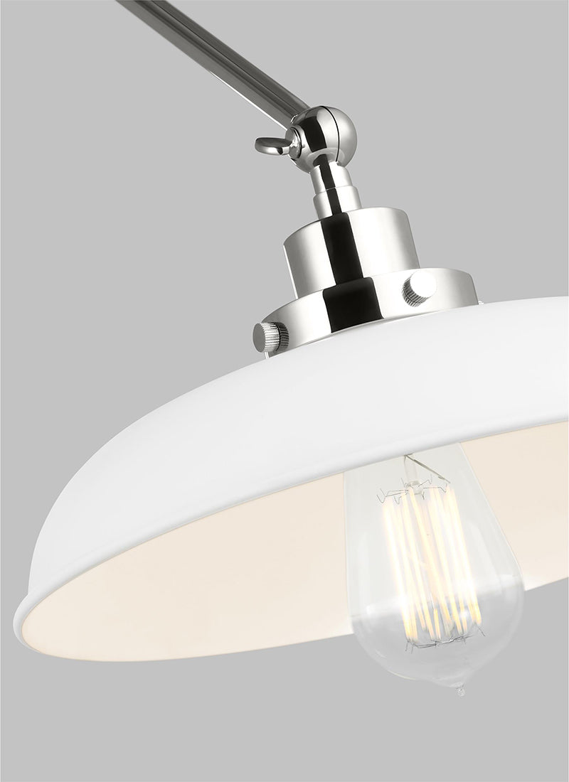 Visual Comfort CW1171 Wellfleet 1-lt 15" Tall Double Arm Wide Task Sconce
