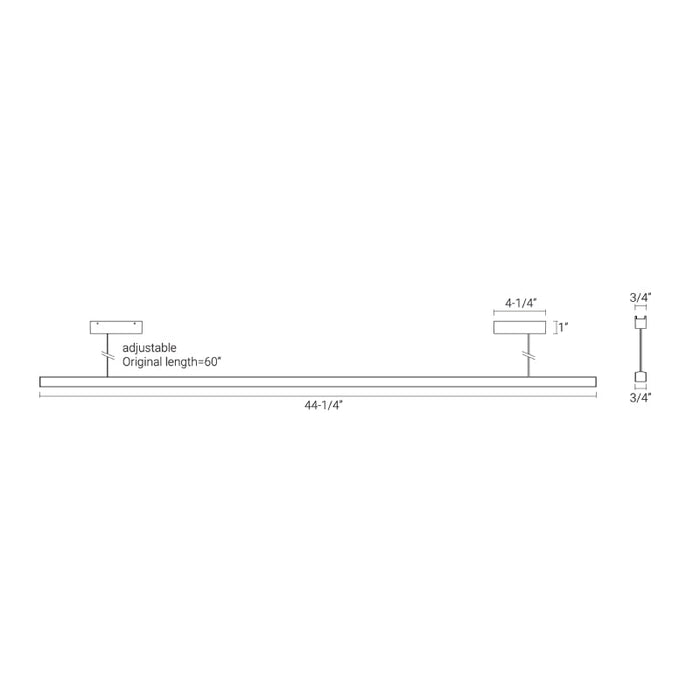 Elite FT-L1P-44 Tension 44" 48V LED Linear Diffused Track Pendant