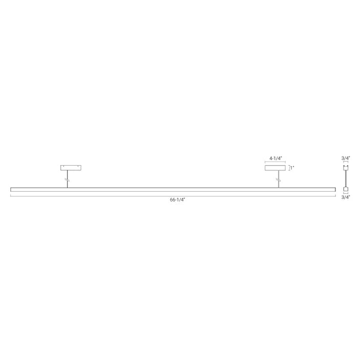 Elite FT-L1P-66 Tension 66" 48V LED Linear Diffused Track Pendant