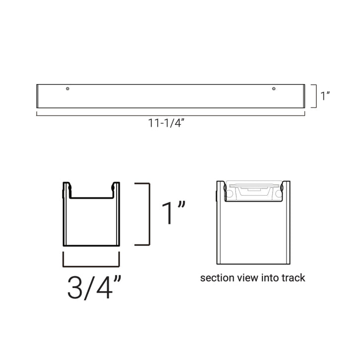 Elite FT-L1R-11 Tension 11" 48V LED Linear Diffused Track Head