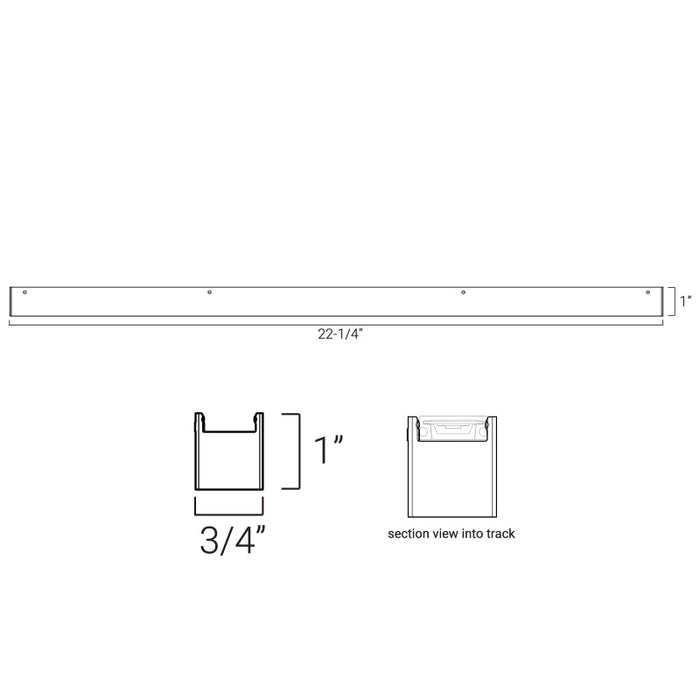 Elite FT-L1R-22 Tension 22" 48V LED Linear Diffused Track Head