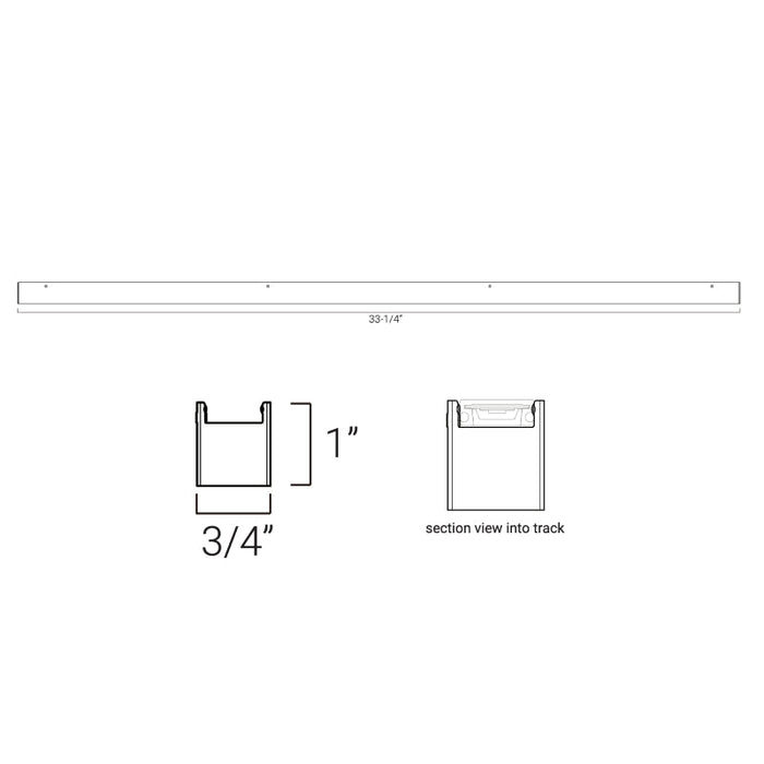 Elite FT-L1R-33 Tension 33" 48V LED Linear Diffused Track Head