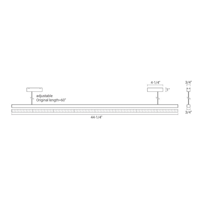 Elite FT-L4P-44 Tension 44" 48V LED Linear Pendant Downlight