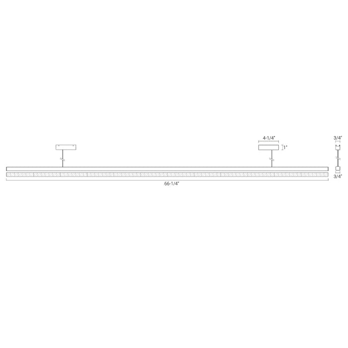 Elite FT-L4P-66 Tension 66" 48V LED Linear Pendant Downlight