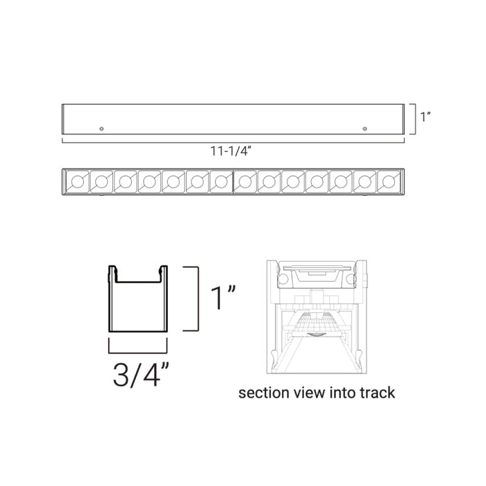 Elite FT-L4R-11 Tension 11" 48V LED Linear Downlight Track