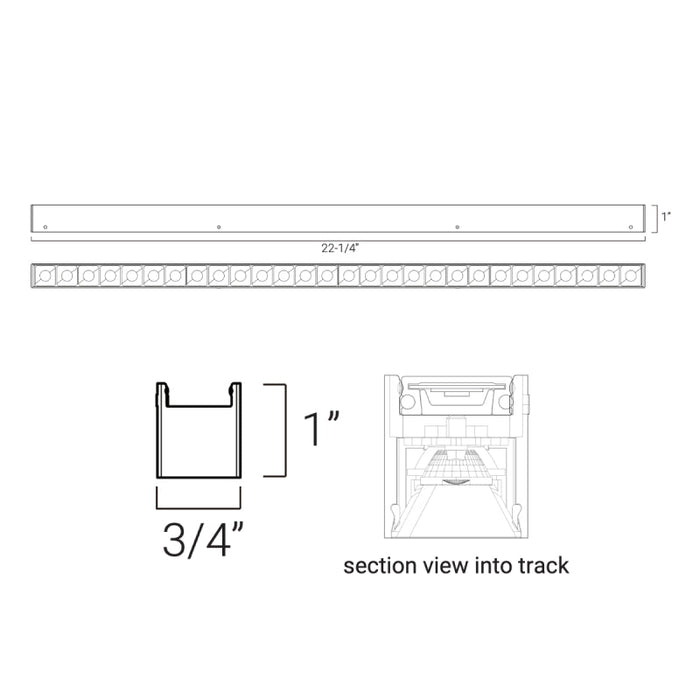 Elite FT-L4R-22 Tension 22" 48V LED Linear Downlight Track