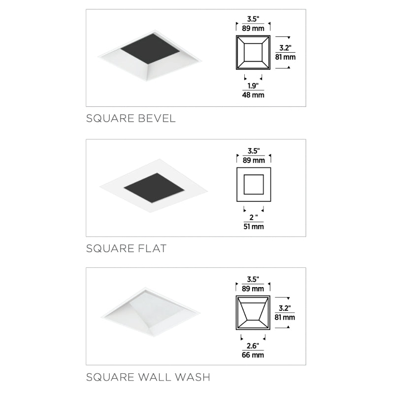 Aftertech SQUARE Mini LED Einbaustrahler – 3 Watt, 30° Lichtwinkel, Neutralweiß (4000K), Für 44 Mm Loch