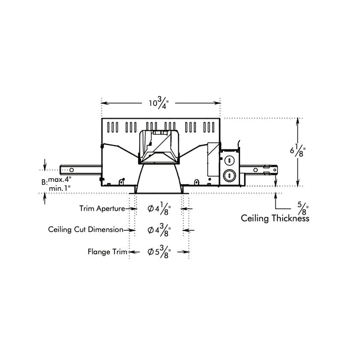 Elite HH4IC-LED 4" LED Architectural High Lumen Downlight IC Rated Housing - 1500 Lumen, 120V